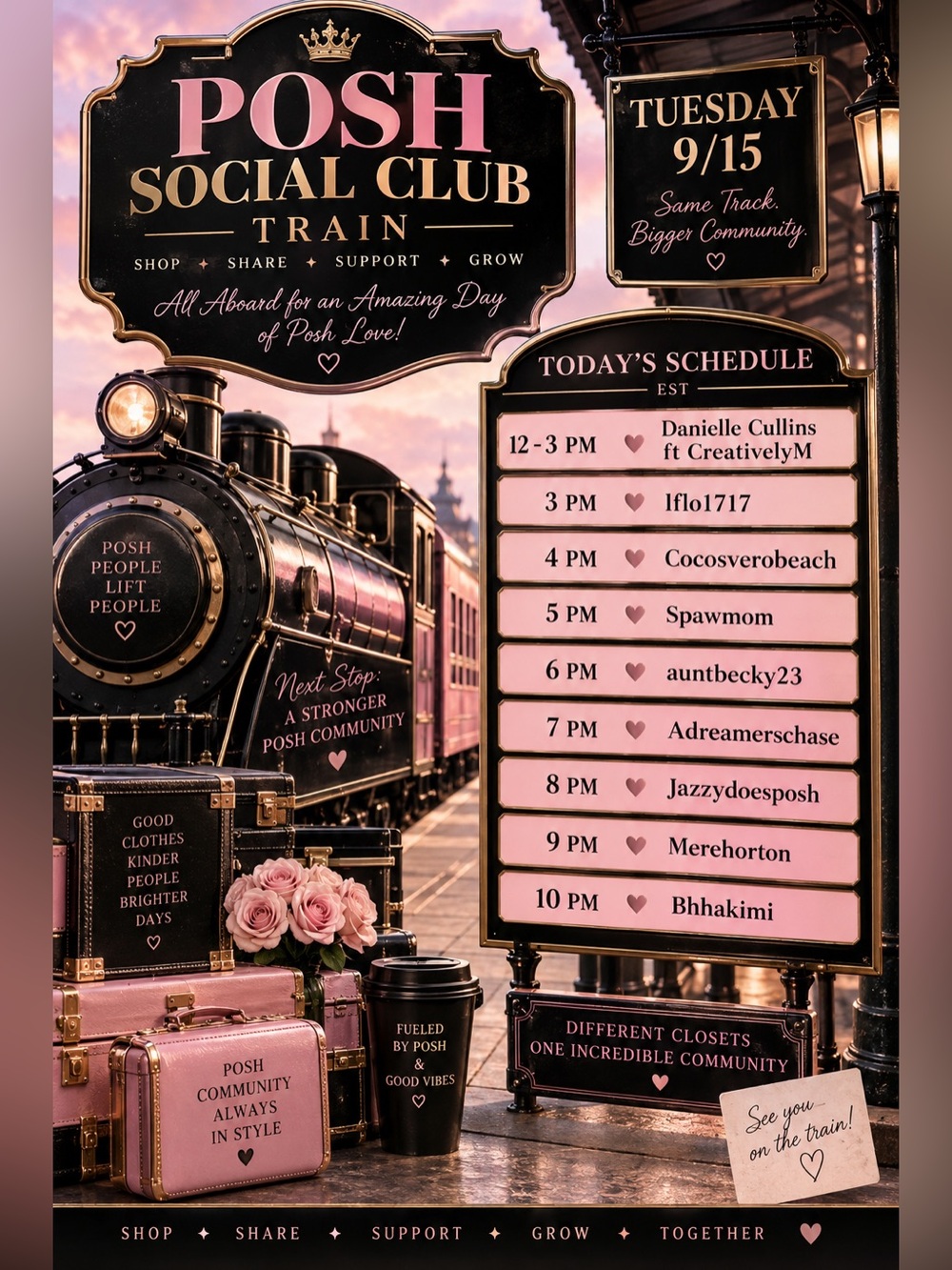 The Posh‎ Social Club Train Show Flyer